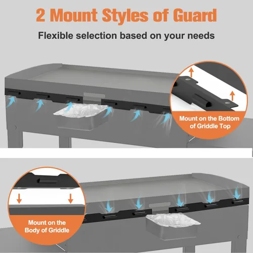 Miniatura 7 de Koutemie Protector contra el viento para Blackstone 36 pulgadas, accesorios de parrilla con protector térmico magnético, pantallas de viento