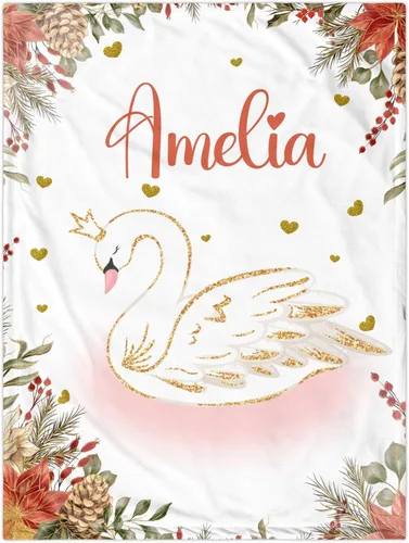 Miniatura 22 de J&SBGFT Manta personalizada para bebé niña, manta de recepción de elefante, regalo personalizado para bebé, esenciales para recién nacidos, 30 x 40