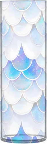 Floreros de plástico con escamas de pez azul-blanco, 11.8 x 3.9 pulgadas, jarrón decorativo para decoración de interiores, dormitorio, comedor,
