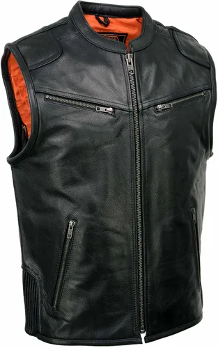 Miniatura 4 de Milwaukee Leather MLM3502 - Chaleco de cuero con cremallera para hombre