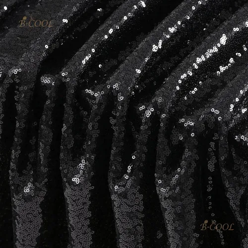 Miniatura 5 de B-COOL Mantel cuadrado de lentejuelas negro de 50 x 50 pulgadas para decoración de Halloween, mantel brillante de lentejuelas, mantel popular