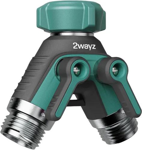2WAYZ Divisor de Manguera de Agua de Doble Salida - Conector Y de Latón Resistente, Rotación de 360°, Instalación Fácil, Diseño a Prueba de Fugas