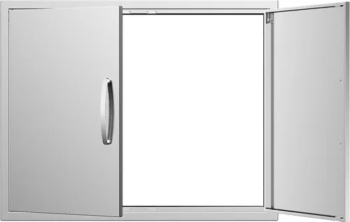 Miniatura 22 de Puertas de cocina para exteriores, 31 pulgadas de ancho x 24 pulgadas de alto, puertas de acceso dobles para barbacoa, acero inoxidable 304