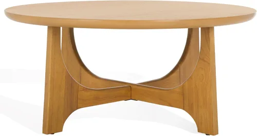Miniatura 11 de SAFAVIEH Furniture - Mesa de centro de madera Sasha - Roble mediano - Madera - Diseño redondo moderno - Ideal para sala de estar, sala de estar