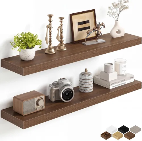 Miniatura 42 de Fun Memories Estantes flotantes de 16 pulgadas para pared, estantes de 8 pulgadas de profundidad para baño, dormitorio, cocina, montaje en pared