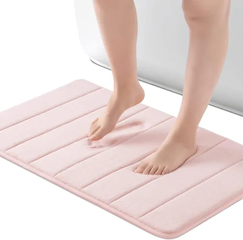 Miniatura 8 de ROSMARUS Tapete de baño de espuma viscoelástica de 20 x 32 pies, tapete de ducha absorbente de agua, tapete de baño grueso antideslizante con Gris