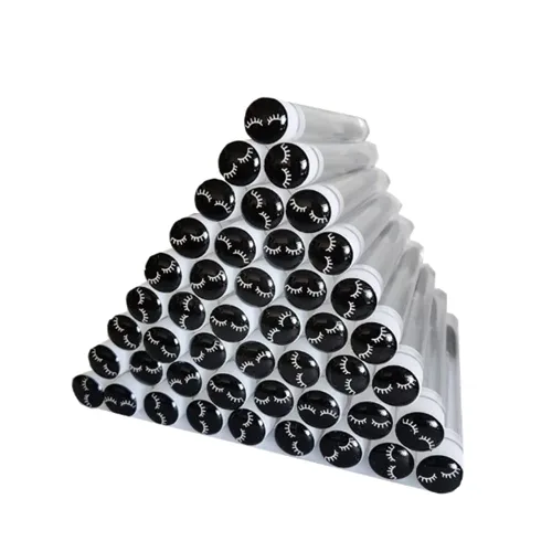 Miniatura 2 de 60 piezas de pinceles desechables de pestañas negras con patrón de pestañas de diamante, carretes de maquillaje, varita de rímel en tubo sanitario