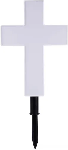 Ragyzity Estaca de cruz solar para jardín, luces para exteriores, cruz solar para cementerio, estaca de luces cruzadas alimentadas por energía