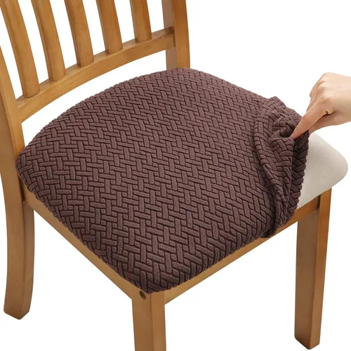 Fuloon Fundas Elásticas para Cojines de Asiento 6 Piezas, Fundas Lavables para Asientos de Sillas, Fundas para Sillas de Comedor para Hotel,
