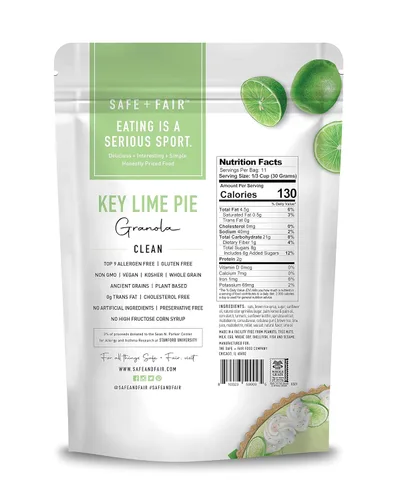 Miniatura 2 de Safe + Fair Granola de Tarta de Lima - Sin Gluten, Sin Lácteos y Snack Vegano - Sin Alérgenos, Sin OMG y Sin Ingredientes Artificiales - 12 oz