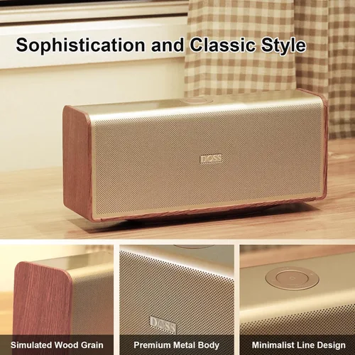Miniatura 8 de DOSS SoundBox Ultra - Altavoz Bluetooth con audio de 2.1 canales, sonido superior de 80 W con graves profundos, dos tecnologías DSP, tiempo de Dorado