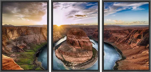 Miniatura 58 de wall26 Lienzo enmarcado para pared, juego de arte rojo, verde y amarillo, bosque de montaña otoñal, naturaleza, desierto, fotografía, realismo