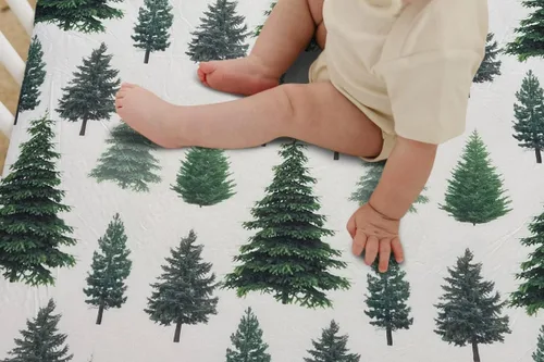 Miniatura 6 de Sábana bajera suave para cuna, elástica y transpirable, para niños y niñas, se adapta a colchones estándar para cuna y niños pequeños Pinos