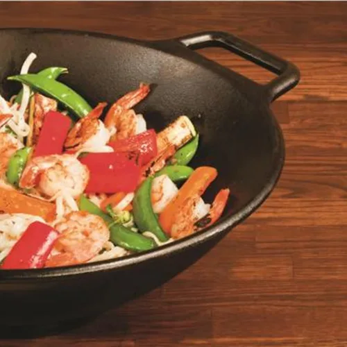 Miniatura 6 de Jim Beam Wok, plancha y sartén de hierro fundido de construcción resistente de 12 pulgadas