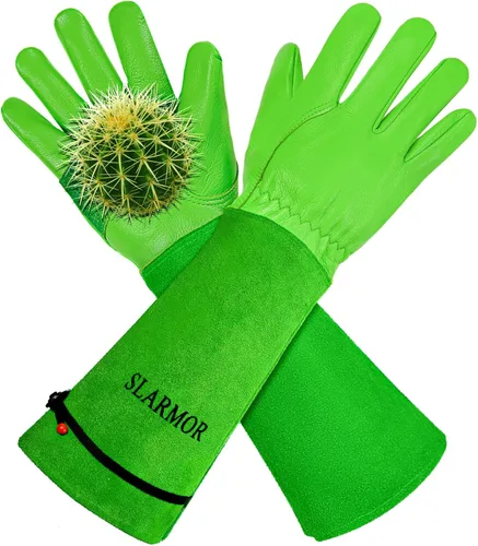 Miniatura 12 de Guantes largos de jardinería para mujeres/hombres, guantes de poda de rosas a prueba de espinas, guantelete resistente, el mejor regalo de jardín