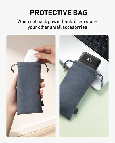 Miniatura 8 de Charmast Cargador portátil con cables incorporados, batería externa delgada de 10,000 mAh, cargador externo de alta velocidad con puerto USB C