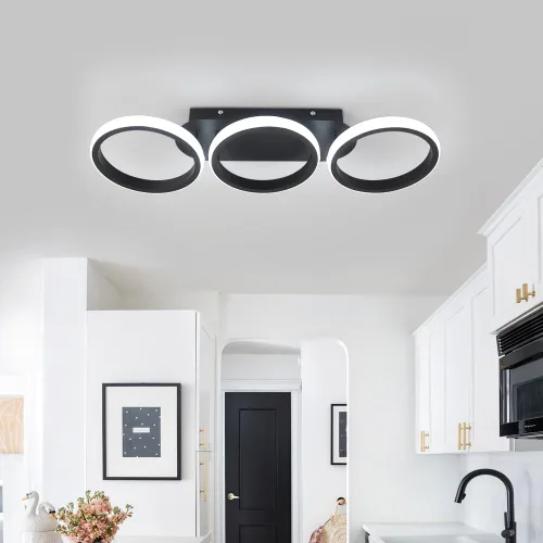 Miniatura 4 de Lámpara de techo cuadrada LED moderna - 33 W, 6000 K blanco frío, montaje empotrado para cocina, sala de estar, dormitorio y pasillo