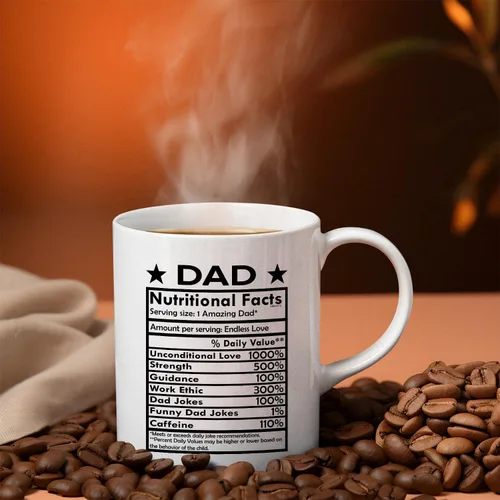 Miniatura 4 de Veracco Dad Nutritional Facts - Taza de café de cerámica blanca con texto en inglés "Best Dad Ever Daddy", de hija, hijo, regalos divertidos