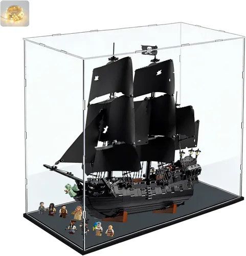 Miniatura 35 de Vitrina de acrílico transparente engrosada para coleccionables Lego 75325, caja transparente de autoensamblaje, gran protección antipolvo con base