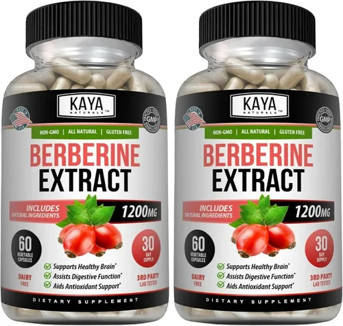 Miniatura 12 de Kaya Naturals Extracto de berberina HCL de 1200 mg - Sistema inmunológico - Niveles de gluco - Salud intestinal (vegetariano, sin OMG y sin gluten)