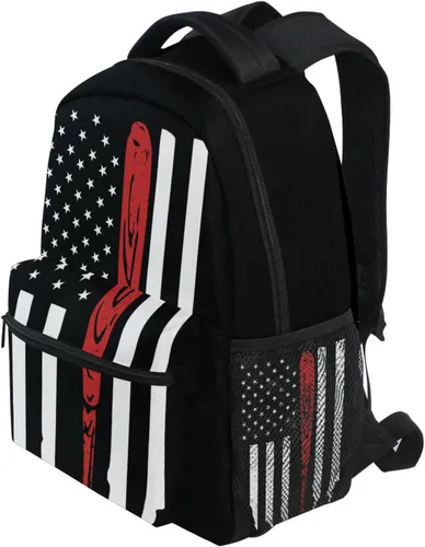 Miniatura 3 de Miaoquhe Mochila de béisbol con la bandera de Estados Unidos para niños, niñas, adolescentes, escuela, casual, mochila escolar para viajes, laptop