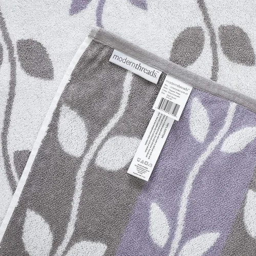 Miniatura 7 de Modern Threads Amrapur Overseas - Juego de toallas de 12 piezas de hilo teñido jacquard/liso, ultra suave, 100% algodón peinado de 17.64 oz/m²