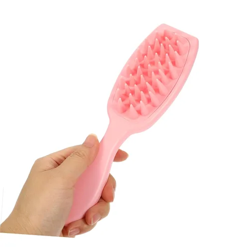 Miniatura 4 de Mikinona Cepillo de champú de mango largo, depurador de cuero cabelludo para cabello largo, masajeador de cabello, peine para caspa