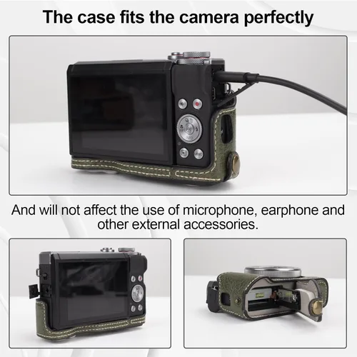 Miniatura 4 de Rieibi G7 X G7X II G7X III - Funda de piel vintage para cámara réflex digital Canon PowerShot G7X G7X Mark II G7X Mark III, funda protectora