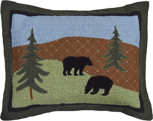 Miniatura 12 de Donna Sharp Funda Decorativa de Algodón - Funda de Cojín Decorativa Bear Creek Lodge con Patrón de Oso - King Patrón de oso, funda de almohada