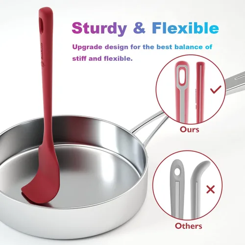 Miniatura 3 de ChefAide - Juego de 4 espátulas de silicona, espátulas de goma de grado alimenticio, con mango fuerte y agarre ergonómico, resistentes al calor