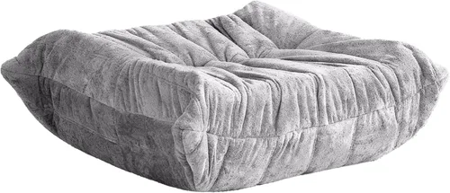 Miniatura 95 de Puf para adultos, silla puf grande, sillón con relleno de espuma viscoelástica para el hogar, apartamento o sala de juegos, gris afelpado Felpa gris