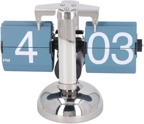 Miniatura 6 de Reloj mecánico de una sola pierna europea vintage simple automático Flip reloj mecánico reloj de giro de página para sala de estar (azul)