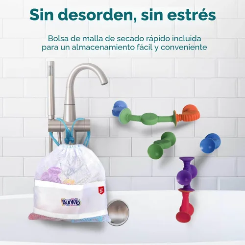 Miniatura 6 de BUNMO Juguetes de baño de succión - Conecta, construye, crea - Juguetes de baño - Horas de diversión y creatividad - Habilidades motoras finas
