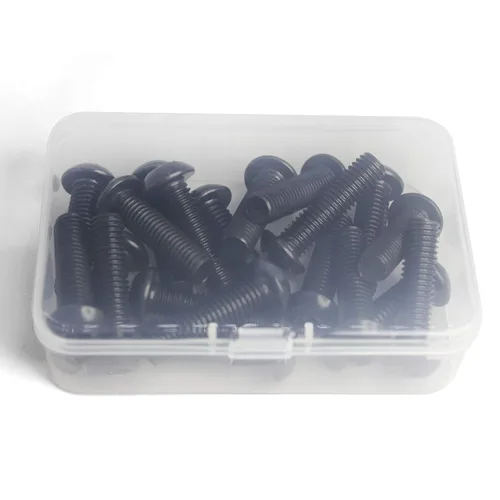 Miniatura 8 de Tornillos de cabeza de botón M4 x 45 mm, acero de aleación de grado 10.9, acabado de óxido negro, accionamiento hexagonal Allen métrico, totalmente