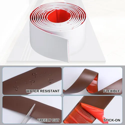 Miniatura 3 de uxcell Tira de transición de suelo autoadhesiva, tira de cubierta de puerta laminada de PVC de 3 pulgadas de ancho para puerta de menos de 3 Blanco