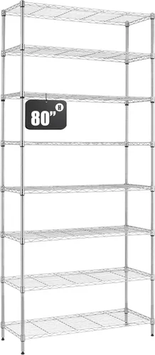 Miniatura 11 de Finnhomy Estantería de alambre de 8 niveles, estantería ajustable de alambre de acero, 14 x 36 x 80 pulgadas, 8 estantes de almacenamiento de metal