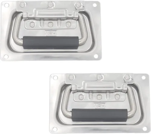 Miniatura 9 de 2 manijas con resorte, funda de hardware resistente para muebles, funda de anillo para caja de pecho, gabinete y altavoz con agarre de goma montado
