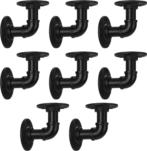 Miniatura 17 de Soporte de estante de tubo de 1/2 pulgada, soporte de estante flotante montado en la pared, soporte de metal colgante de pared punk de vapor