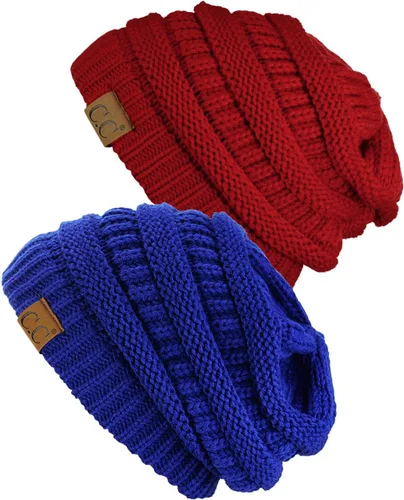 Miniatura 59 de Gorro a la moda de tejido suave abultado, cálido y elástico de C.C