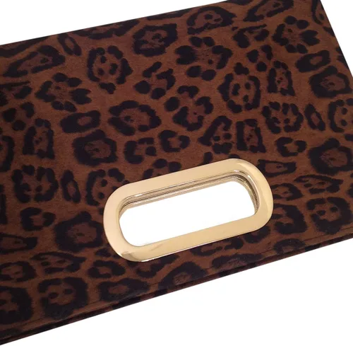 Miniatura 5 de JNB Embrague de leopardo pequeño con asa superior de ante sintético