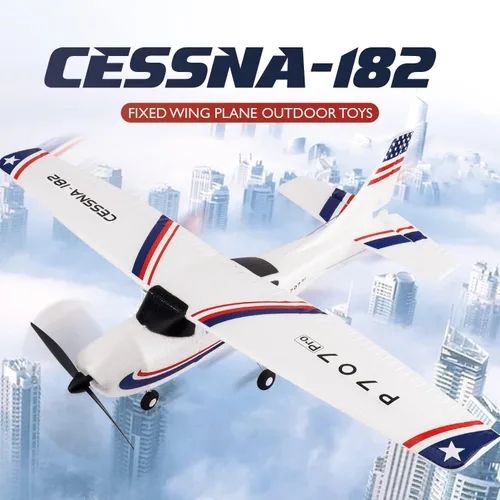 Nuevo avión RC P707 PRO 3Ch con GYRO, avión de ala fija para exteriores con transmisor de 2.4G, batería adicional y hélice... (Regular)