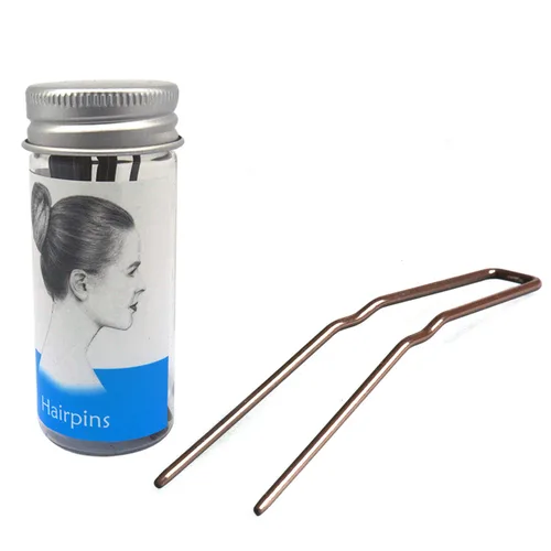 Miniatura 12 de Horquillas para moño ROCST Bobby Pins Clips para ballet mujer niña peluquería salón (2 pulgadas, marrón, 12 piezas) (negro, 2 pulgadas