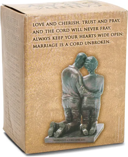 Miniatura 3 de Dicksons Figura de mesa de piedra de resina gris de 5 pulgadas de esposo y esposa rezando