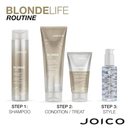 Miniatura 8 de Joico Champú y acondicionador iluminador Blonde Life Para cabello rubio Añade suavidad y suavidad Sin sulfatos Con aceite de monoi y tamanu