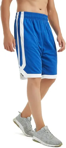 Miniatura 4 de TopTie Pantalones cortos de baloncesto de malla de 7 pulgadas con bolsillos para hombre, pantalones cortos deportivos activos de 2 tonos, pantalones