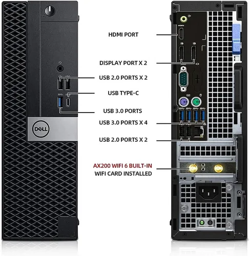 Miniatura 2 de Dell Computadoras de escritorio OptiPlex 7050 PC, Intel Core i7-6700 3.4GHz, 16 GB Ram 512 GB M.2 NVMe SSD+2TB HDD, Intel AX200 WiFi 6 integrado