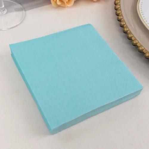 Miniatura 2 de Efavormart 50 Pack 5"x5" Servilletas azules de papel suaves de 2 capas, servilletas desechables para cóctel - 18 GSM