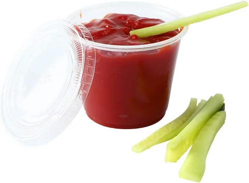 Miniatura 4 de Recipientes de plástico pequeños de polipropileno transparente de 200-1 oz tazas con tapas