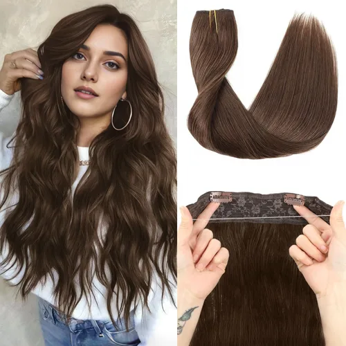 Miniatura 16 de Tinashe Extensiones de cabello humano real con alambre, lacio, 12 pulgadas, 2.47 onzas, rubio claro, con reflejos rubio dorado, extensiones