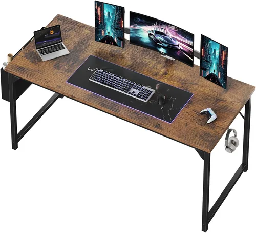 Miniatura 38 de OLIXIS Escritorio de computadora de 44 pulgadas, escritorios de oficina en casa para espacios pequeños, mesa de estudio, escritura, trabajo